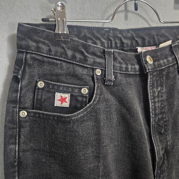 VTG ROCKIES Baggie Relaxed High Rise Jeans Womens Size 10 Tapered Black Baseball - Picture 9 of 9